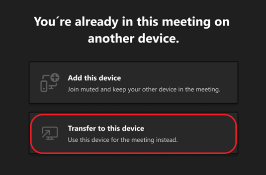 Switching Devices During a Microsoft Teams Meeting